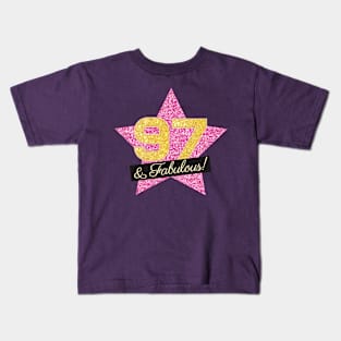 97th Birthday Gifts Women Fabulous - Pink Gold Kids T-Shirt